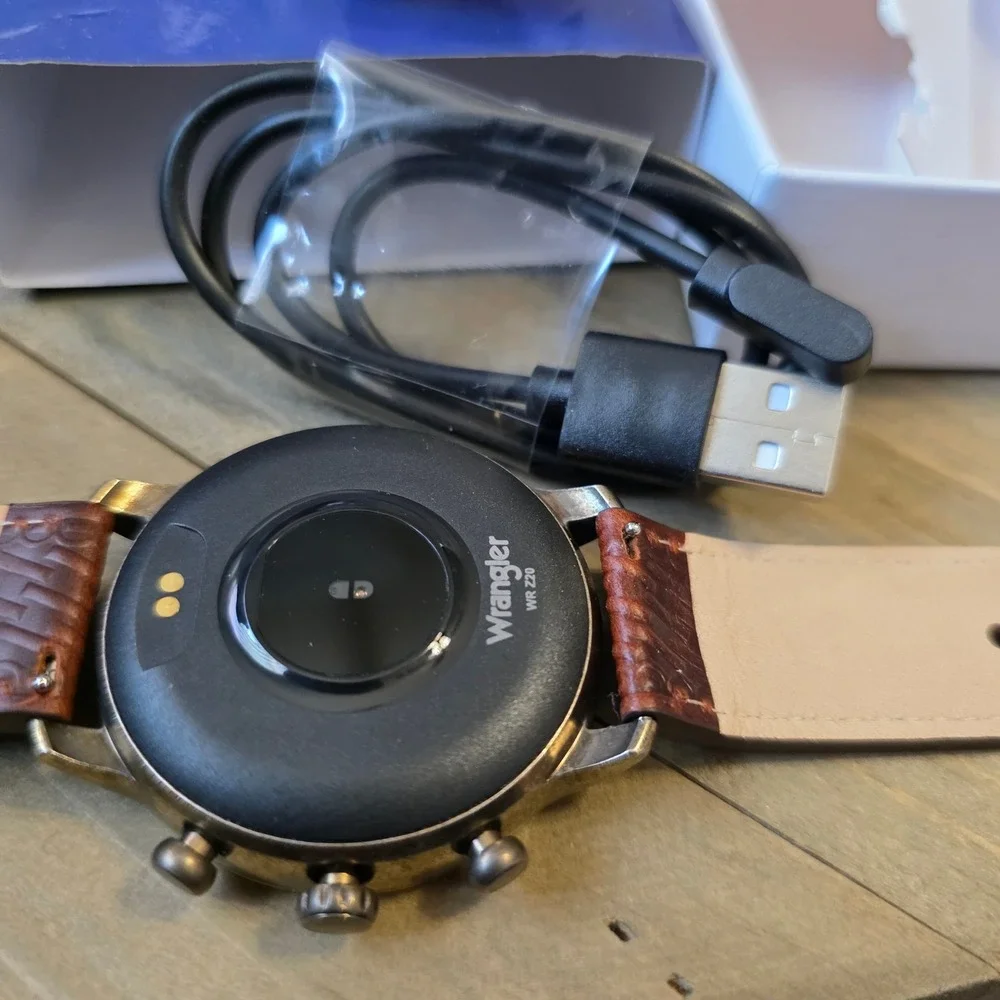 Wrangler‎ WRZ20 Series Smartwatch Brown Leather Basketweave Strap Western Buckle